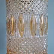 Grande suspension en verre et laiton, type lanterne, 1960