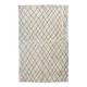 Moroccan Rug Made of Natural Cream and Light Brown Wool