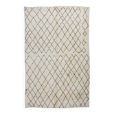 Moroccan Rug Made of Natural Cream and Light Brown Wool