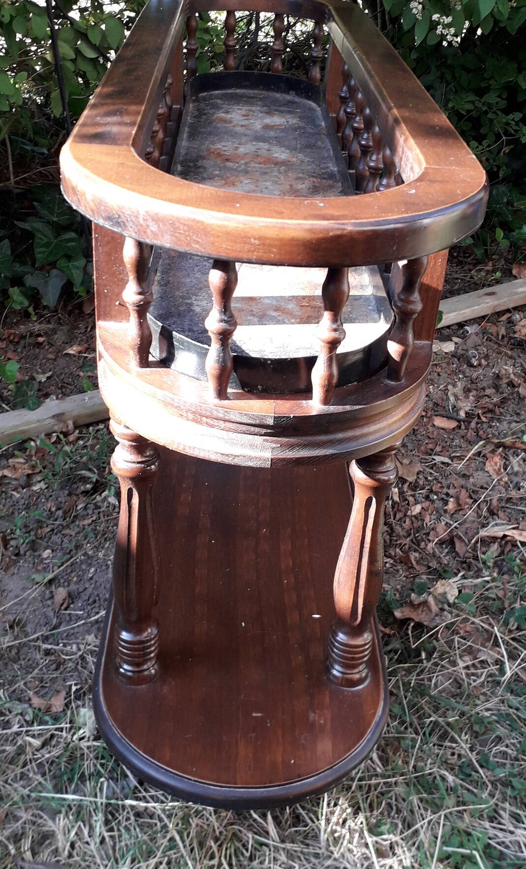 Wooden planter on wheels