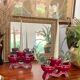 Pair of vintage glazed ceramic candle holders