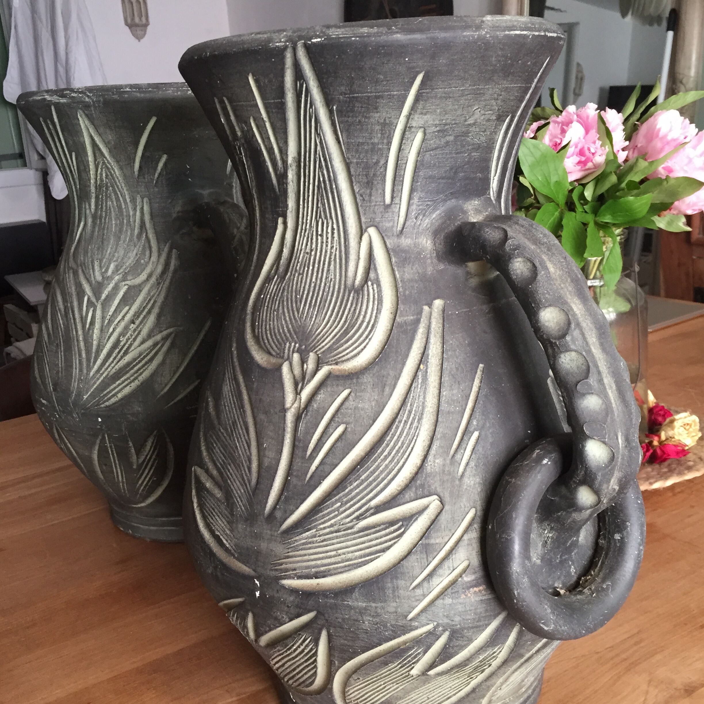 Pair of large Mid-Century floor vases – Ceramics La Bisbal, Figueras