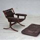 1970s, Norwegian armchair by Jon Hjortdal, furniture leather, bent wood.