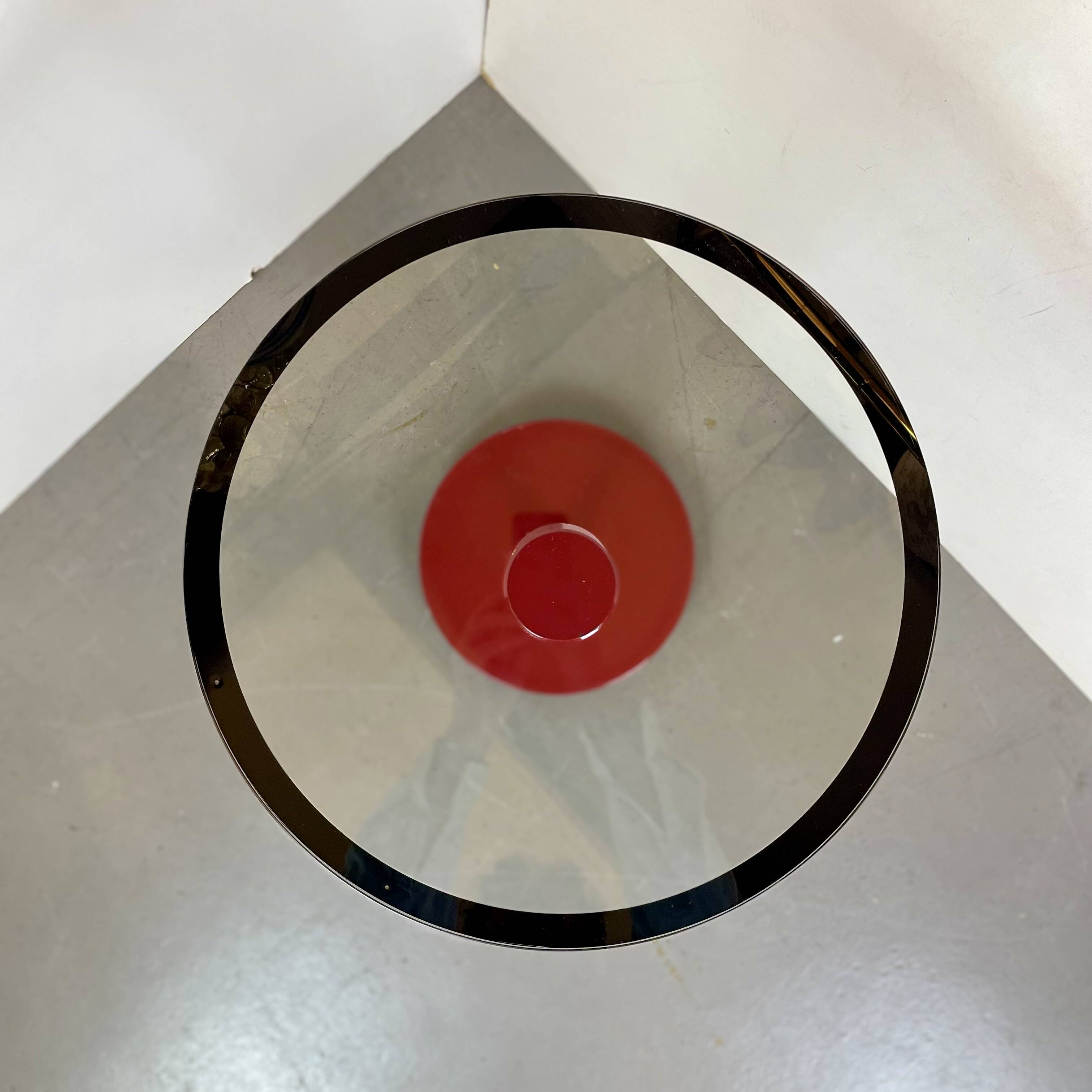 Postmodern Red Side Table, 1980s