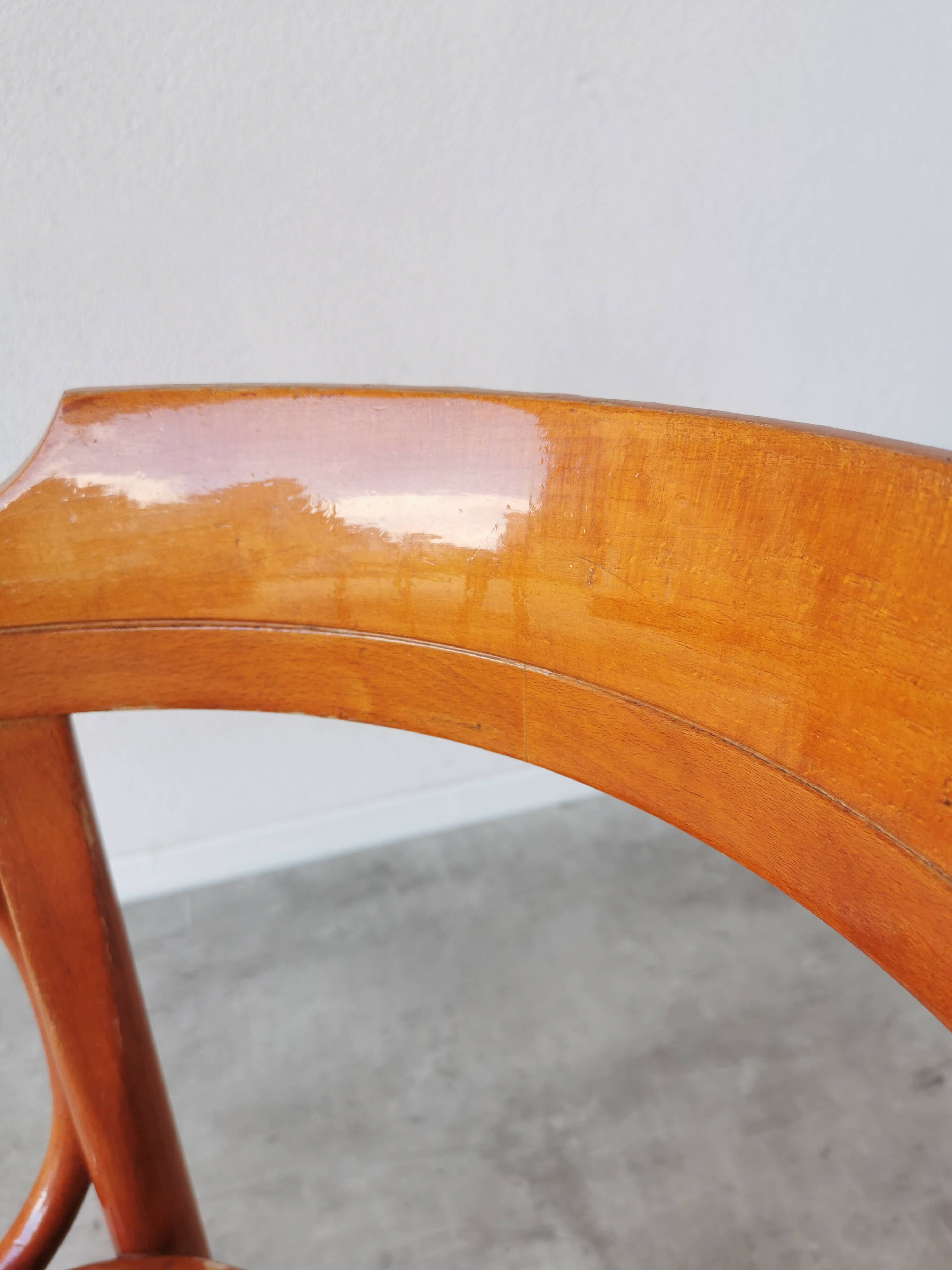 Vintage Bentwood Armchair: 1970s Red Faux Leather Irish Pub Chair