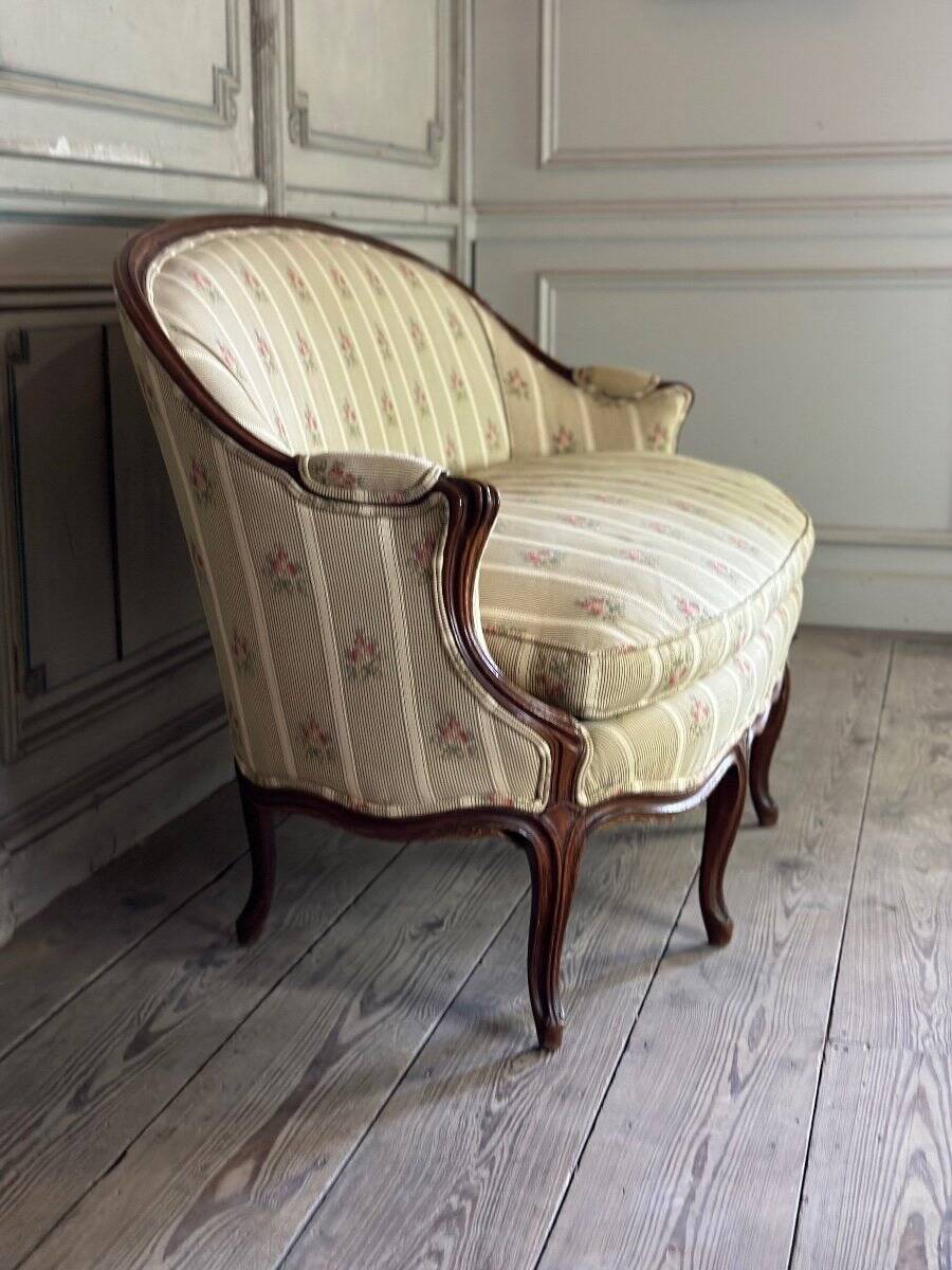 Louis XV style carved wooden basket bench, circa 1880