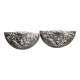 Pair of Art Deco style wall sconces in silvered plaster