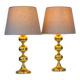 Scandinavian modern space age brass table lamps from Nafa, Sweden, 1970s, set of 2