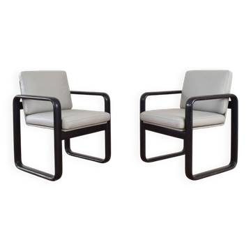 Mid-Century Leather Lounge Chairs by Burkhard Vogtherr for Rosenthal, 1970s