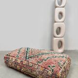 Vintage kilim Moroccan wool Berber ottoman 1970