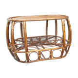 Table basse en rotin vintage