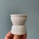 Lot de 16 coquetiers diabolo en porcelaine blanche