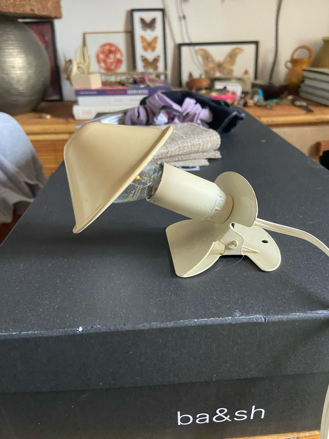 Vintage mushroom clip lamp