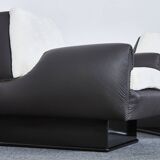 Italian Art Deco Leather and Fabric Club chairs-Armchairs, 1950s, Set of 2