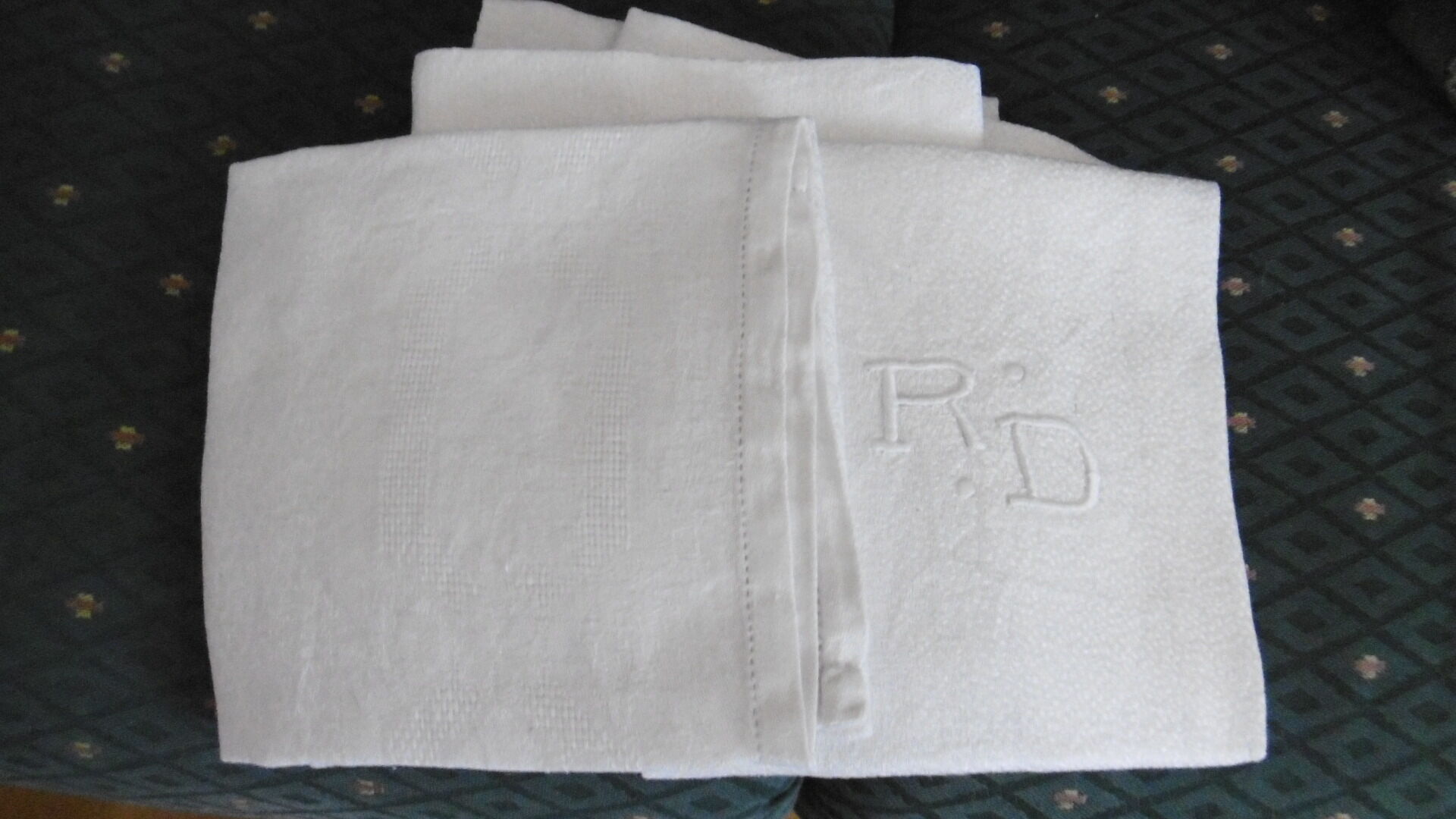 Embroidered damask napkins