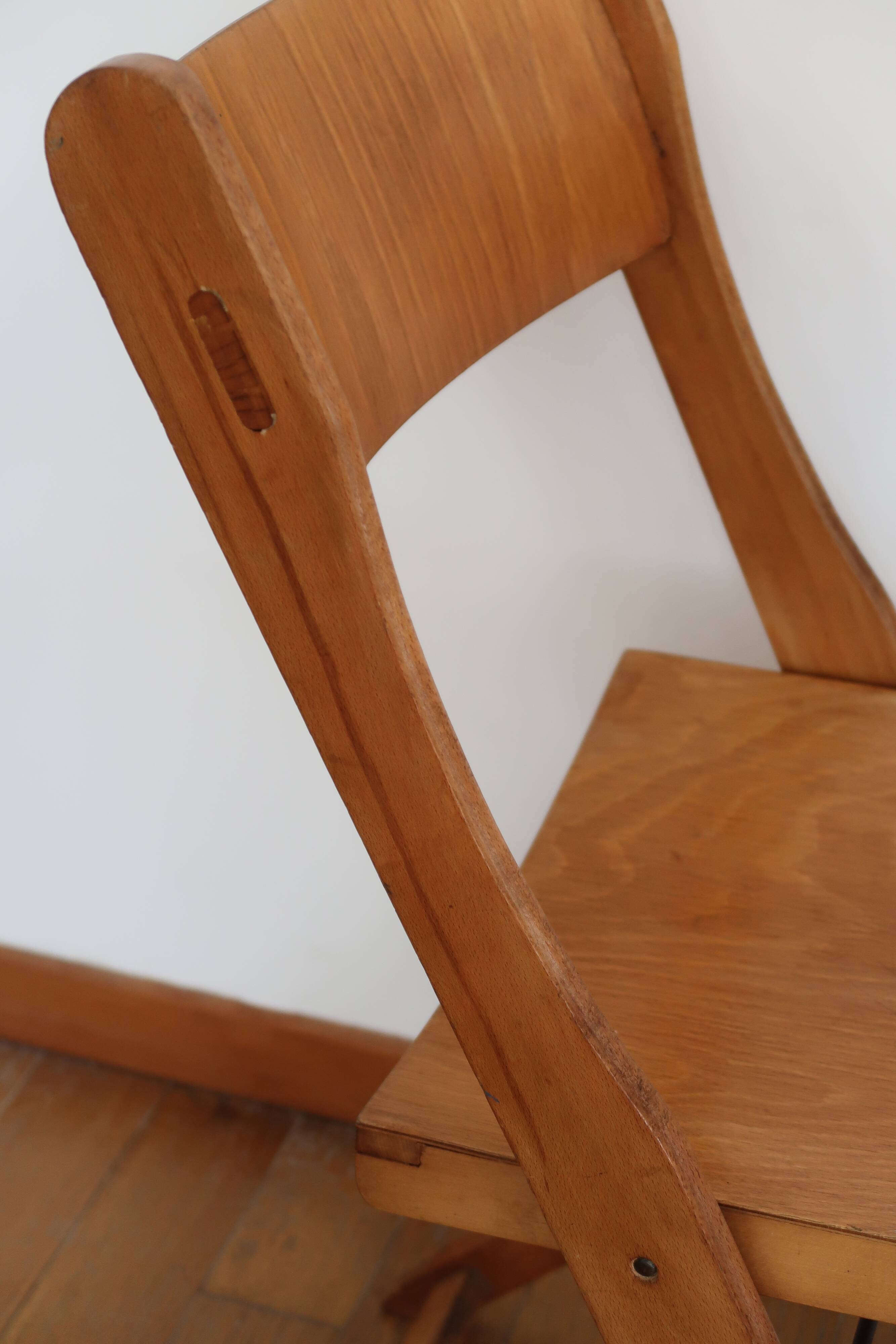 Set of 4 folding chairs in wood 70