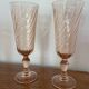 Champagne flutes in pink glass from Arcoroc Luminarc model Rosaline.