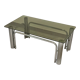 Table basse inox et verre fumé design 1970/80