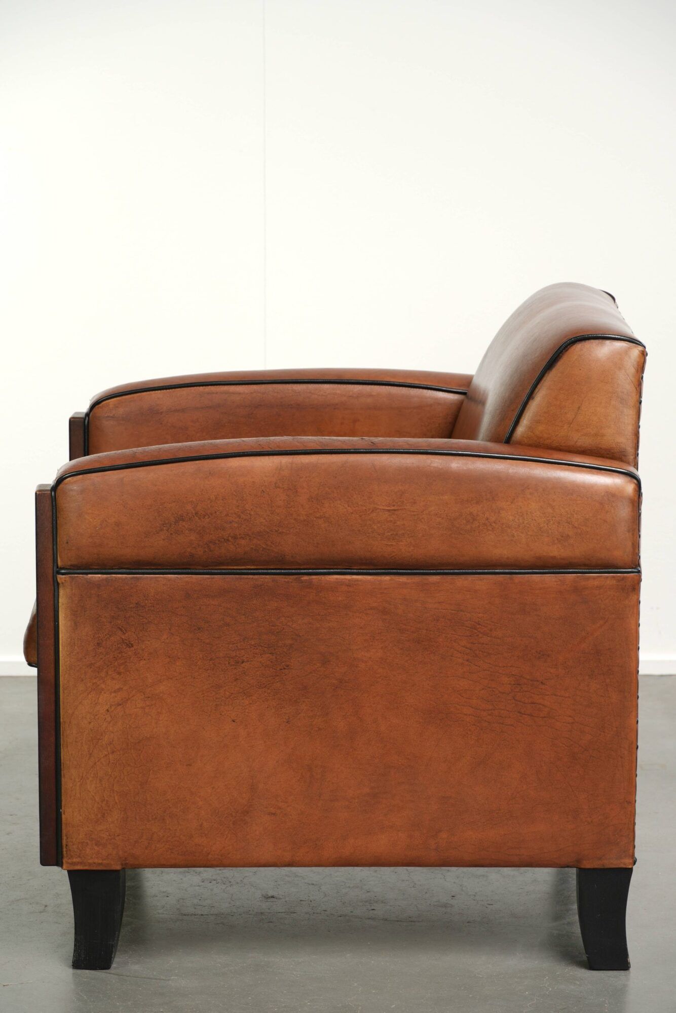Very interesting sheepskin Art Deco design armchair with a great design
