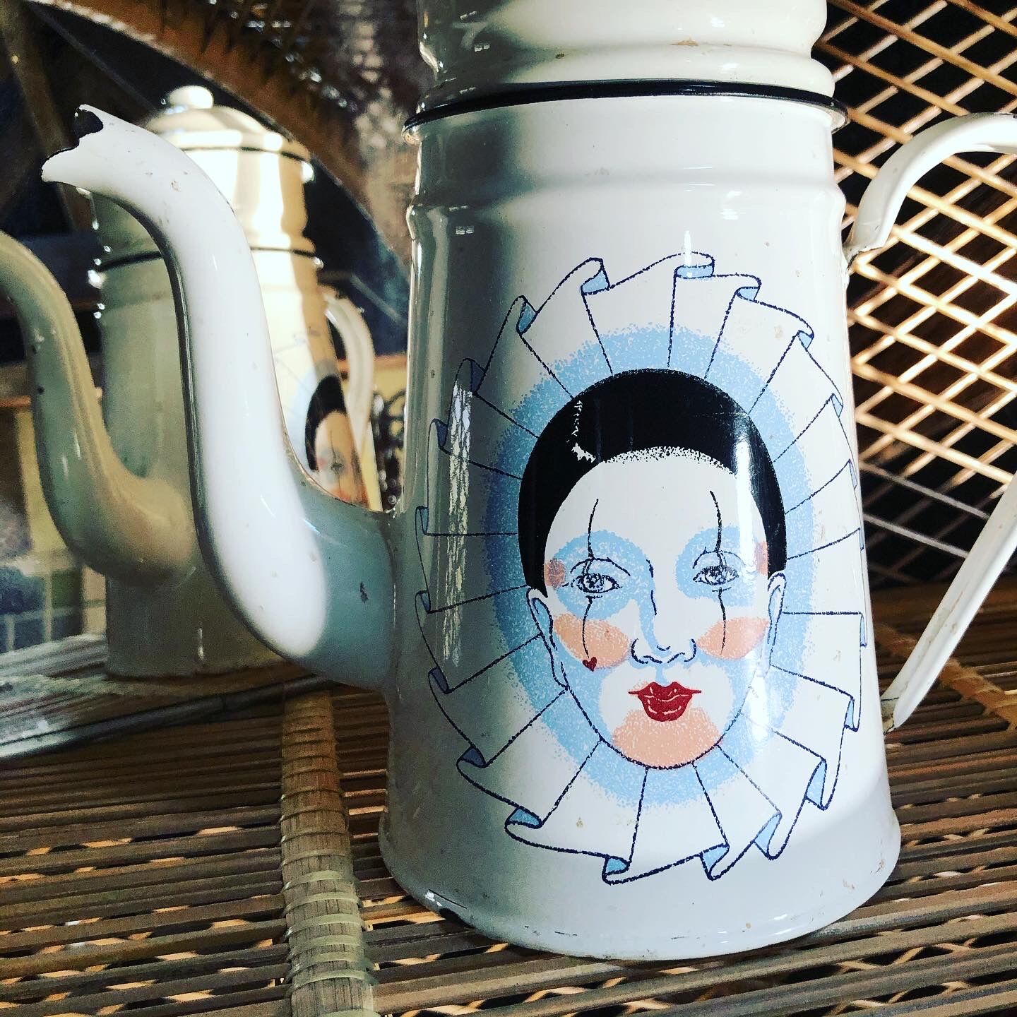 Pierrot enamelled coffee maker