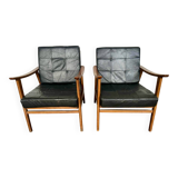Pair of Thonet Boomerang armchairs designed by Antonin Suman
