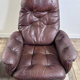 Leather armchair and ottoman by GÖTE MÖBLER Sweden 1960