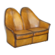 Modern Art leather sofa, restored, two-seater