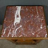 Living Room or Nightstand Table in Oak and Marble, Art Deco – 1930