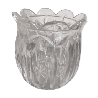 Serrated crystal vase