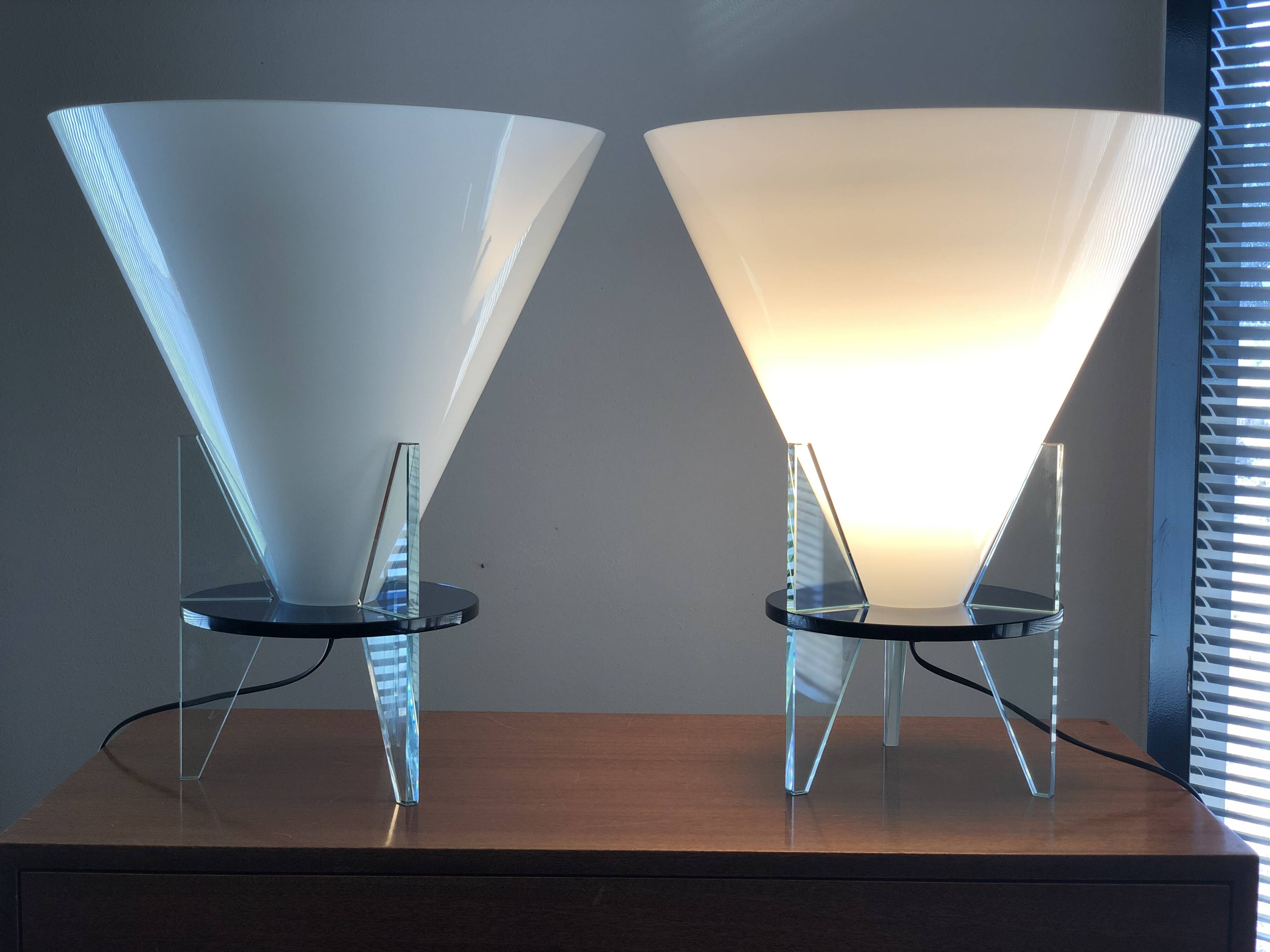 Pair of Otéro model lamps by Rodolfo Dordoni for Fontana Arte, 1986