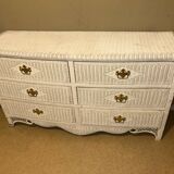 Commode rotin vintage