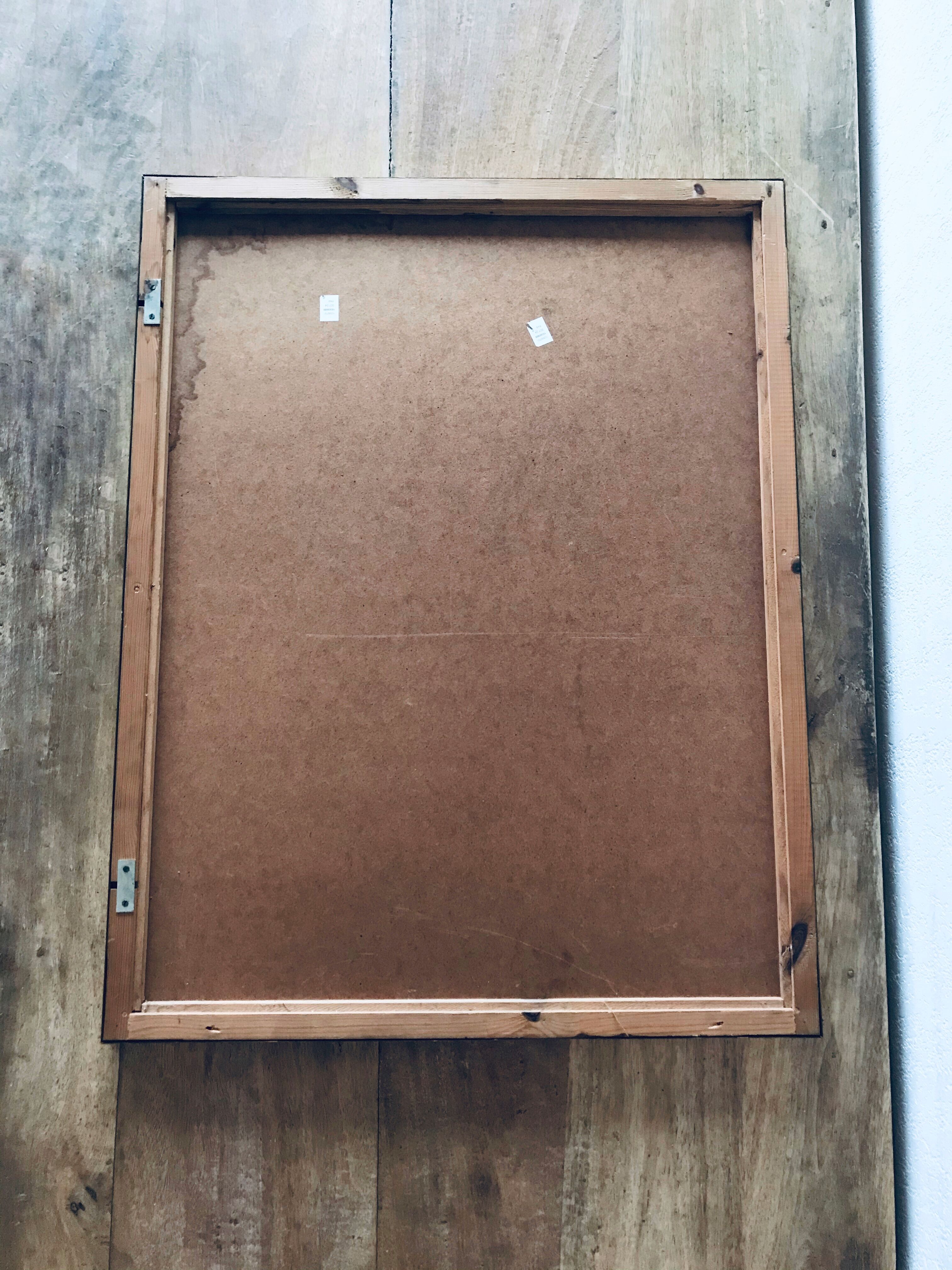 Italian brass mirror and smoked glass - 90x70cm