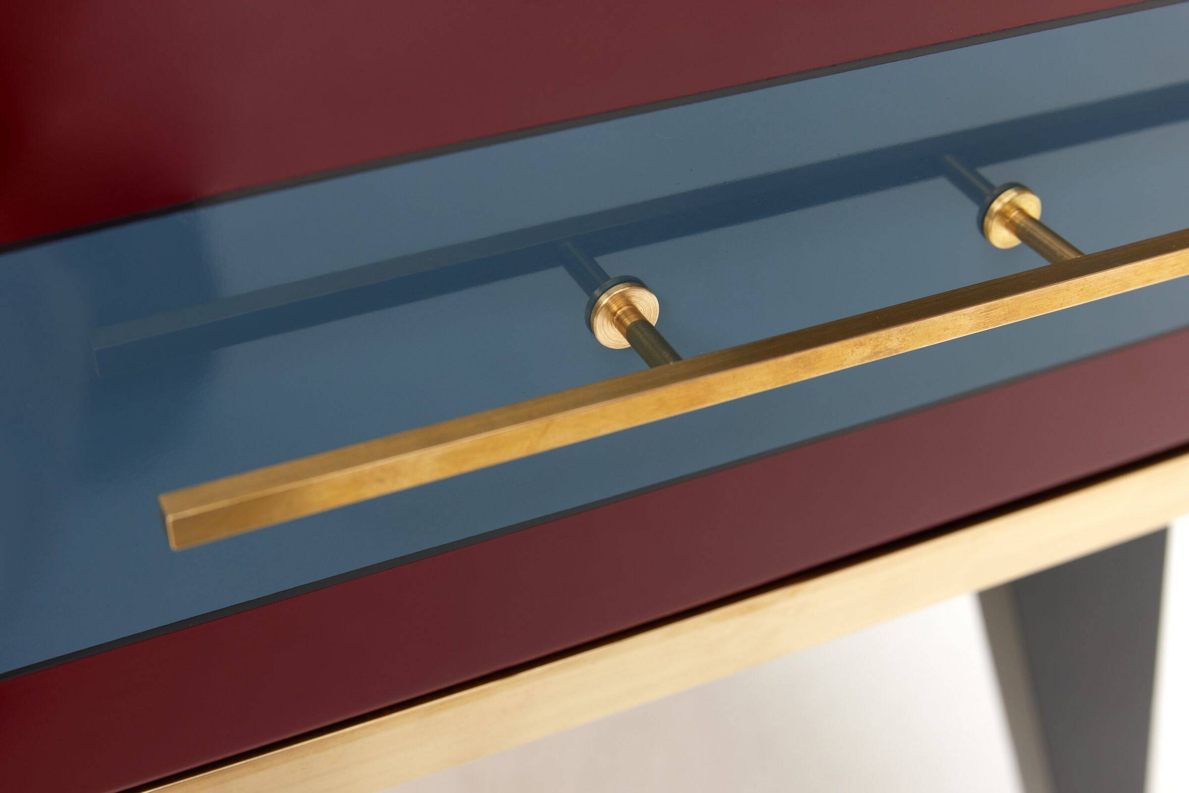 Mid-Century Italian Wood, Brass & Glass Sideboard, 1960s.