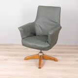 50s vintage swivel armchair in leather design anonima castelli