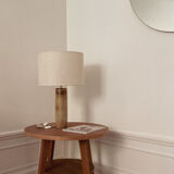 Lampe grès et jute tissée