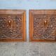 2 carved walnut woodwork panels early 20th century