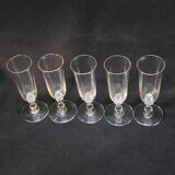5 Anciennes Flûtes À Champagne En Cristal Baccarat ? Saint Louis ?