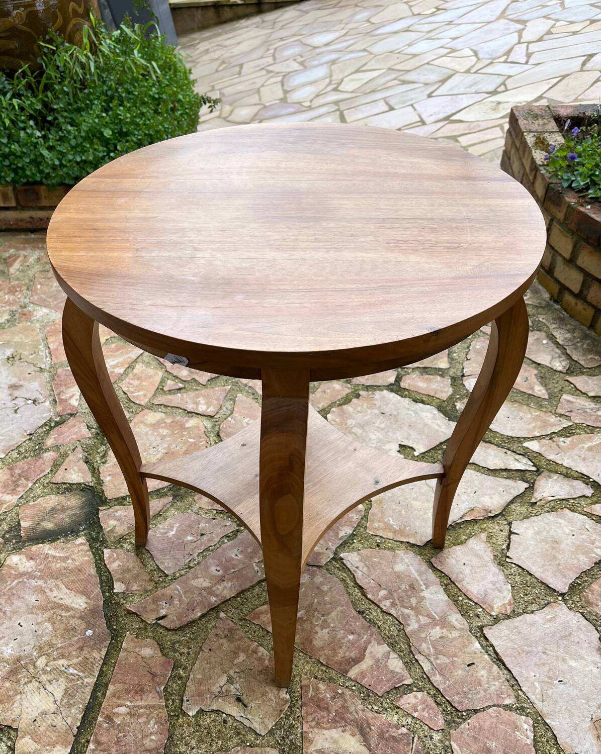Old wooden pedestal table