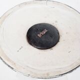 Vintage round table with tulip foot by Maurice Burke for Arkana. Aluminum + lacquered wood. United Kingdom, 60