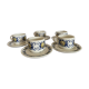 5 tasses et coupelles vintage Villeroy & Boch modèle Cadiz