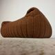 Pouf / footrest Annie Hiéronimus – Cinna – Brown corduroy