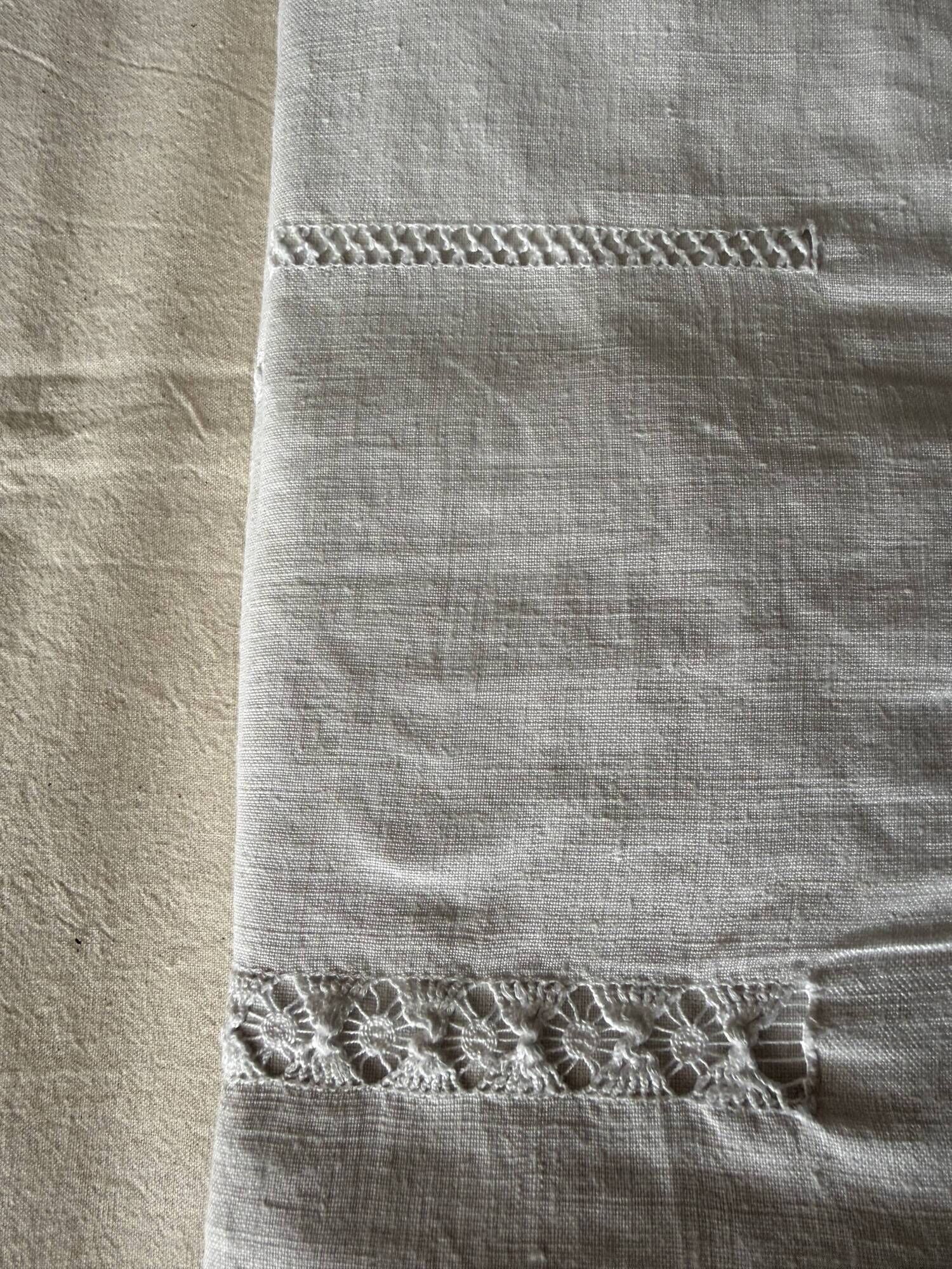 Old fine linen curtain, monogram "GH" (230x320)