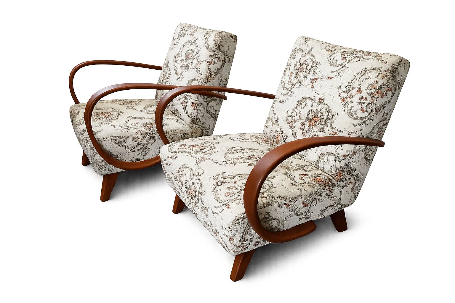 Set of 2 Style Halabala Lounge Armchairs