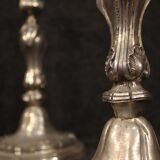 Pair of Italian silvered metal candelabras from 20th century