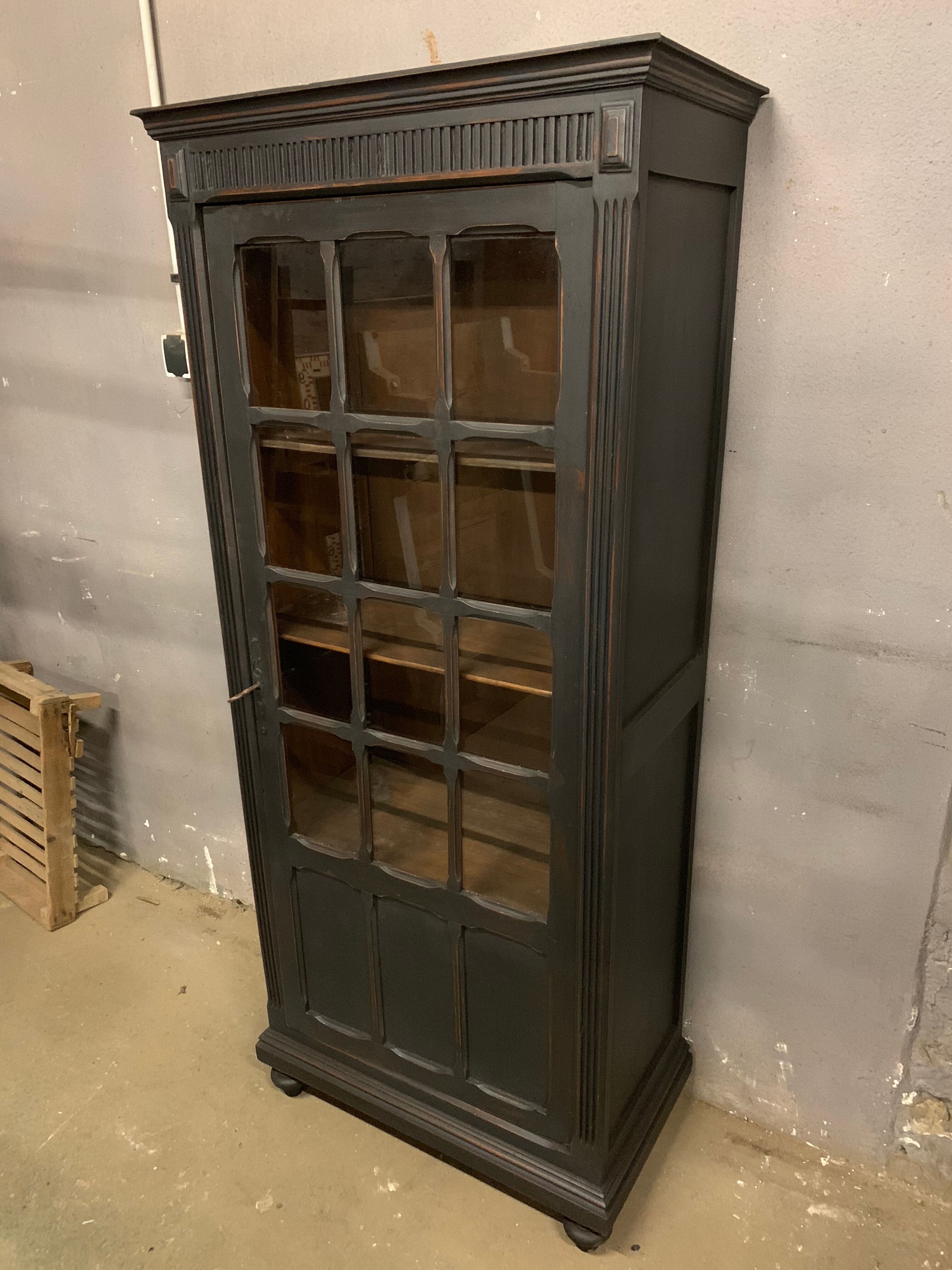 Old Napoleon III black patinated showcase