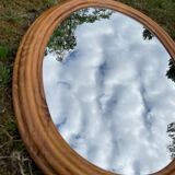 Oval wooden mirror 46x72cm