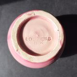 Charming ceramic enamelled flower picture, signed Louviers DK, production