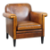 Sheepskin Art Deco design armchair with sleek finish and black piping