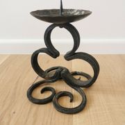 Vintage Iron Forged Candlestick Holder: Handmade Gothic Home Decor