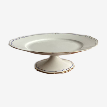 Dish on porcelain pedestal E. BOURGEOIS